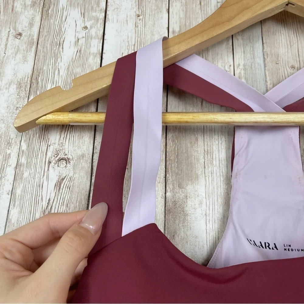 Vaara Wine Two Tone Sports Bra Size‎ Medium Women